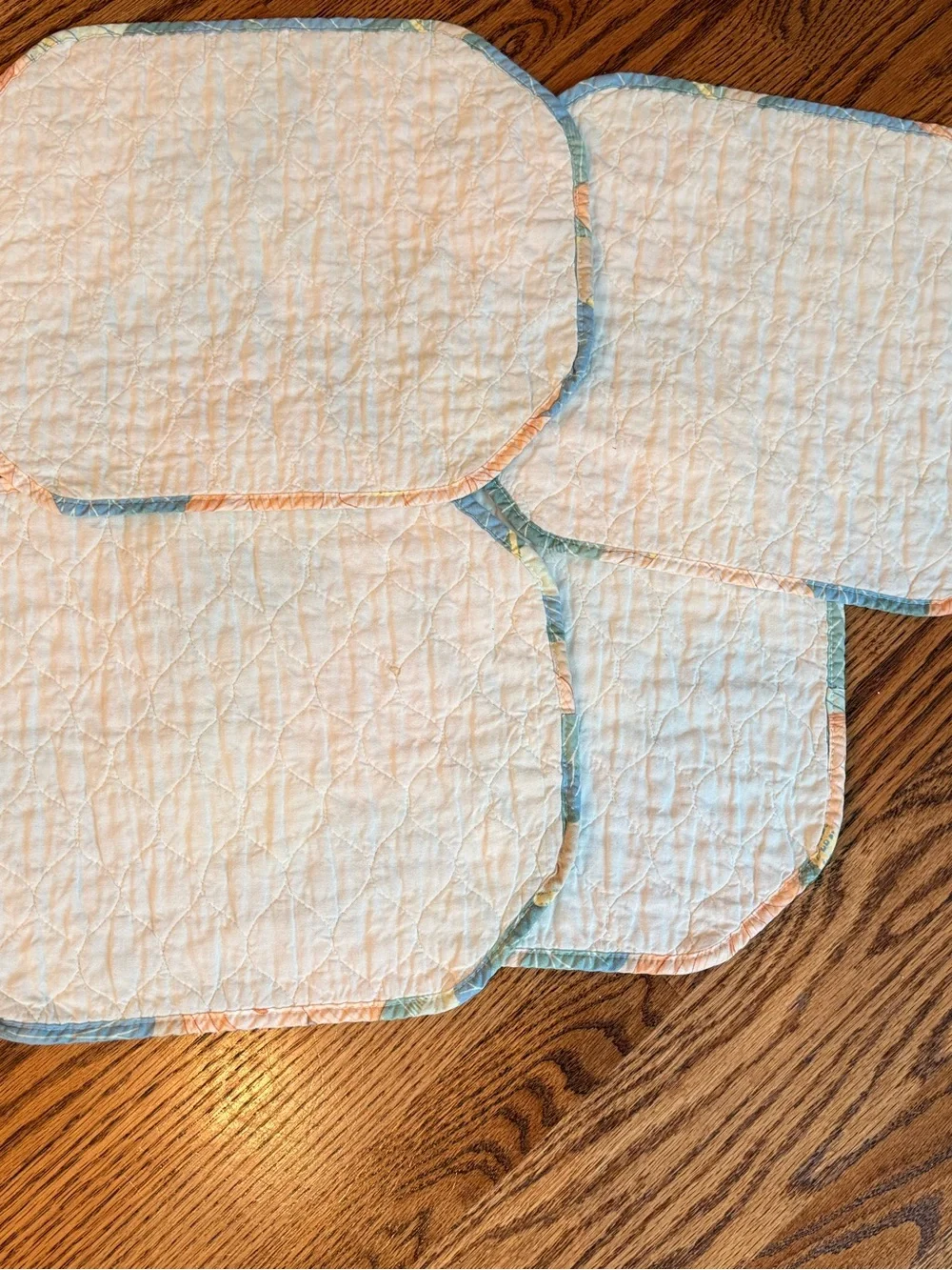 Vintage Floral Quilted Placemats- Set of 4